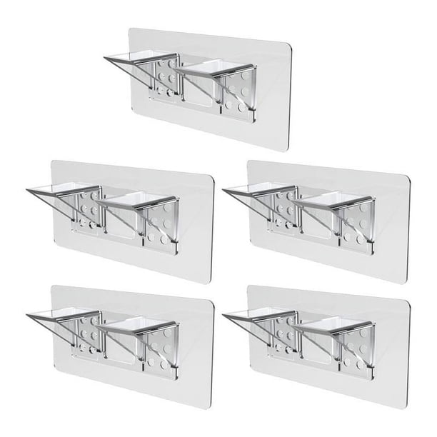 5 piezas de soporte autoadhesivo para estante, soporte para estante, clavijas adhesivas, Clips de soporte para estantes de libros, soportes para armar