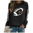 thumbnail image 5 of zaveiop Game Day Outfits for Women Long Sleeve Sunday Football Graphic Tops Lightweight Casual Cute Fall Fashion Pullover (Z-Black, L), 5 of 7