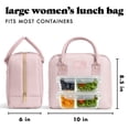 thumbnail image 3 of Fit + Fresh Bloomington Womens Lunch Bag, Insulated Lunch Box With Containers, Mauve, 3 of 7