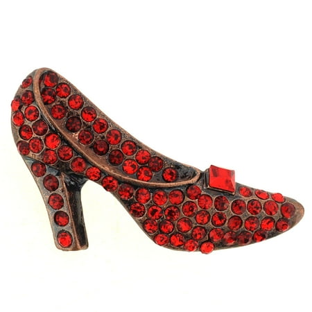 - Ruby Red High Heel Shoe Crystal Brooch Pin