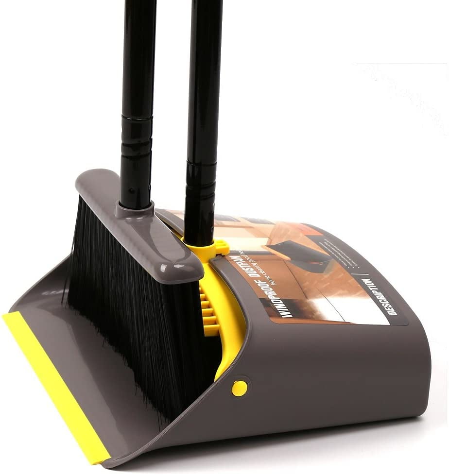 Details about   Dustpan and Brush Broom Set Dust Pan Long Sweep Lobby Garden Lid Cover RED NEW 