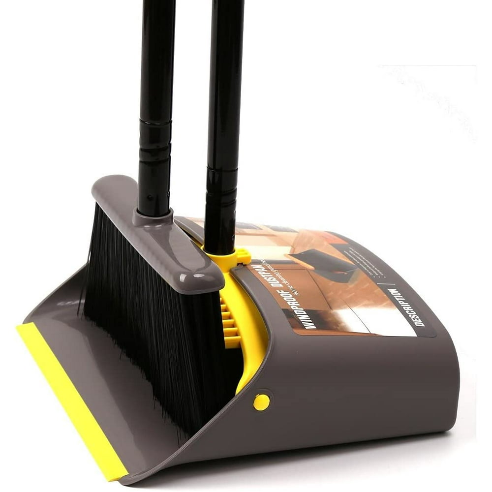 TreeLen Broom and Dustpan/Broom with Dustpan Combo Set,Standing Dustpan Dust Pan with Long