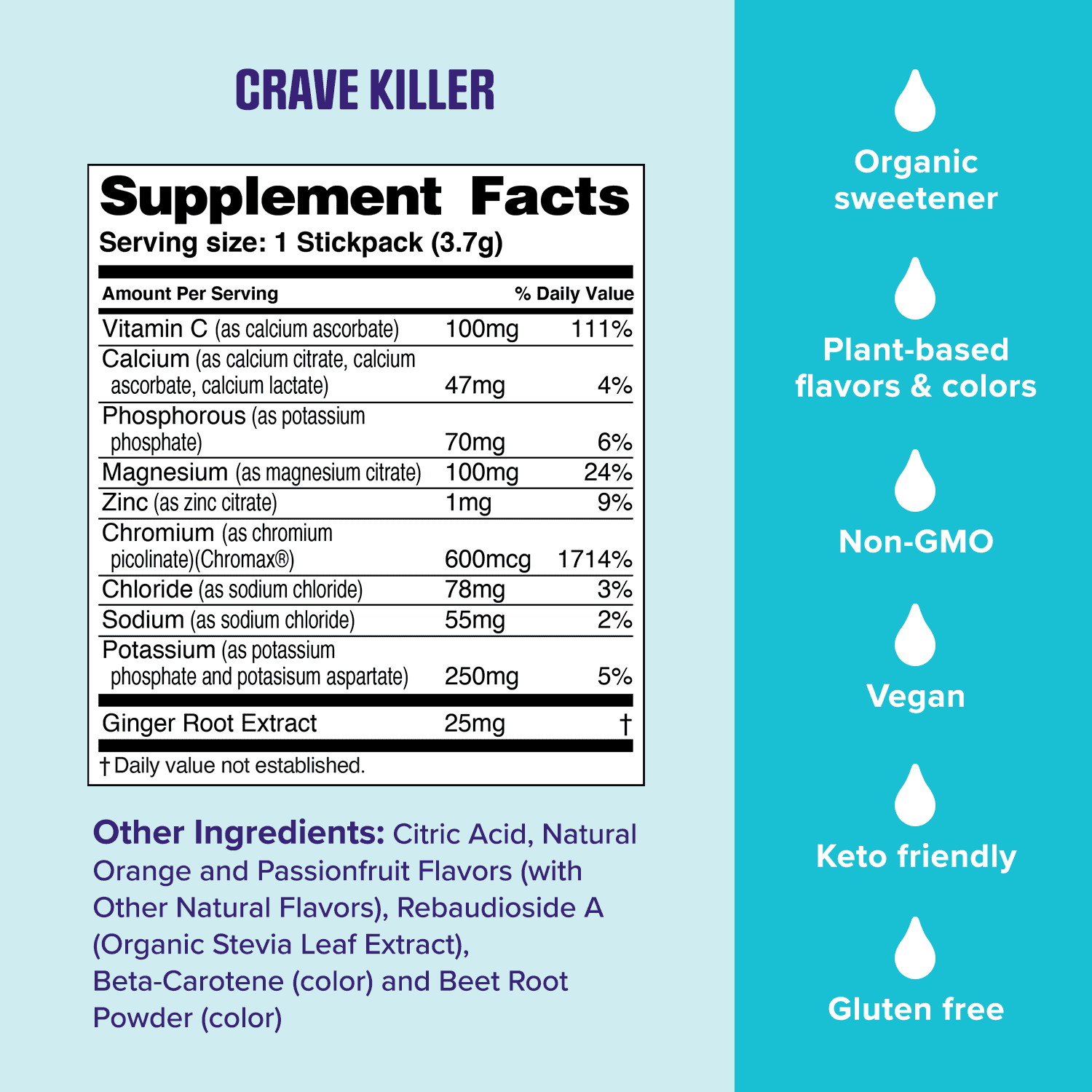 Ultima Replenisher Crave Killer Supplement & Electrolytes Powder – Tropical Fusion, 14 Stickpacks – Hydration Packets that Kick Cravings to the Curb