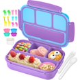 thumbnail image 1 of Fiambrera Bento QQKO para niños y adultos con accesorios, color morado, 1 of 7