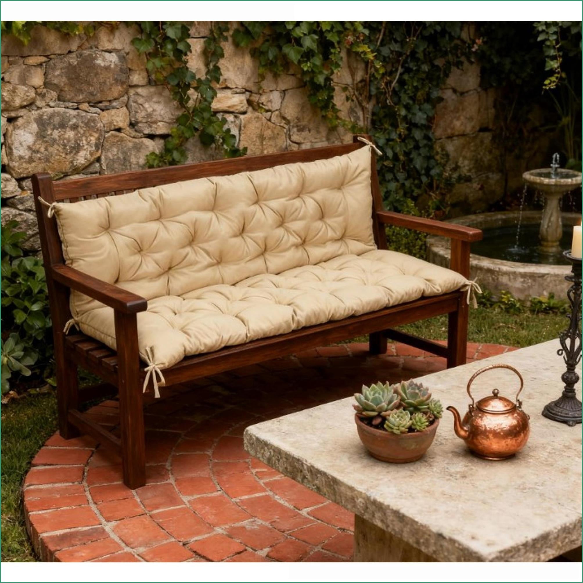 Outdoor 3-Seater Swing Replacement Cushion | 59" Tufted Patio Bench Cushion for Porch Furniture | Tan Brown