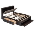 thumbnail image 6 of Newest Espresso Queen Platform Bed with Storage, Features Headboard Shelves, 4 Drawers , 2-Tier Shoe Rack, Complete Organization Solution for Bedroom, 6 of 22
