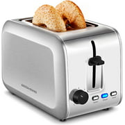 Toaster 2 Slice, Extra Wide Slot Stainless Steel Toaster with Bagel/ Defrost/ Cancel Function, 7 Browning Settings and Removable Crumb Tray, ST213