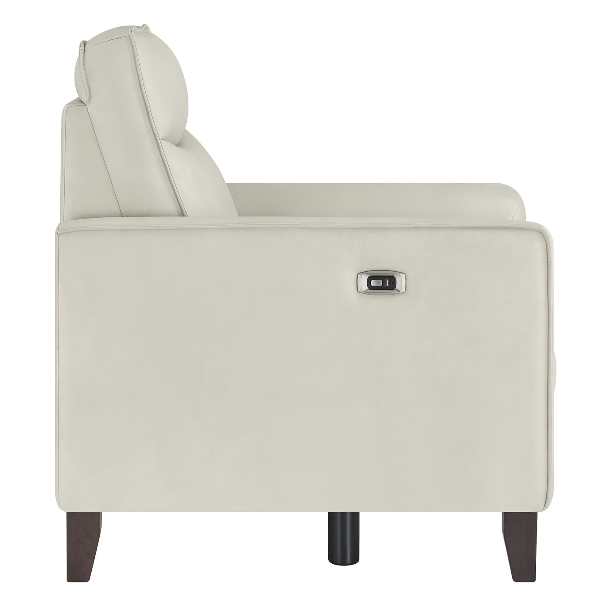 Spruce & Spring Zero Wall Power Recliner Chair for Living Room - Faux Leather Creamy Grey