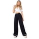 thumbnail image 1 of Pantalón baggy mezclilla rígida Mujer con brillos recto negro 5, 1 of 5