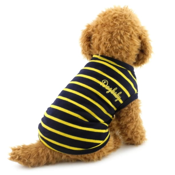 Chaleco a rayas para mascotas, ropa para perros, primavera y verano, ropa transpirable para gatos, ropa para perros de peluche para mascotas MFZFUKR BST2002786-2