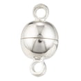 thumbnail image 2 of 10 set Brass Magnetic Clasps with Loops Nickel Free Round Silver color Plated 11.5x6mm Hole: 1.2mm, 2 of 6