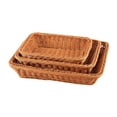thumbnail image 4 of 3x Cesta de pan Bandeja para servir Cesta de desayuno rústica Decoración Organizador de almacenamiento Cesta de fruta tejida a mano para bocadillos de, 4 of 8