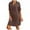 #7-Brown, variant on Pntutb Womens,Fashion Women's Plus Size Solid Cotton Linen Turn Down Collar Loose Shirt Dress Clothes
