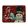 thumbnail image 2 of Seyotauo Christmas Door Mat Let it Snow Doormat Christmas Snowman Rug Winter Seasonal Floor Mat Xmas Decorative Buffalo Plaid Non Slip Front Door Mat for Indoor Outdoor Entrance, 24 x 16 Inch, 2 of 6