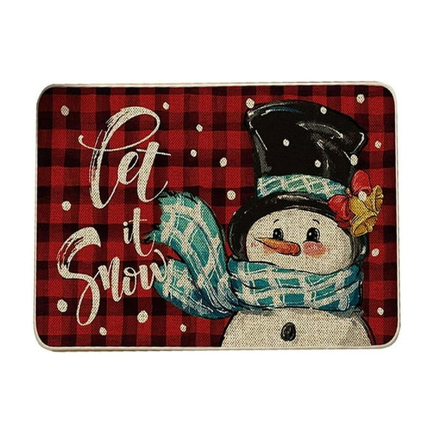 Decoraciones navideñas, adornos navideños, regalos navideños, decoración navideña para el hogar, tapete antideslizante en capas para puerta de entrada, porche, casas de campo, entrada y patio, tapetes