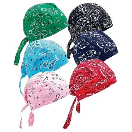 Diamond Plate 6pc Assorted Paisley Cotton Skull Cap Set