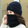 thumbnail image 6 of 2Pcs/Set Women Hat Scarf Warm Neck Protection Thicken Knitted Winter Hat Face Cover for Outdoor, 6 of 8