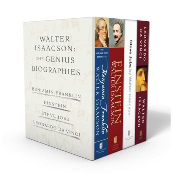 Pre-Owned Walter Isaacson: The Genius Biographies: Benjamin Franklin, Einstein, Steve Jobs, and Leonardo da Vinci, 9781982130428, 1982130423, Paperback, Boxed Set edition