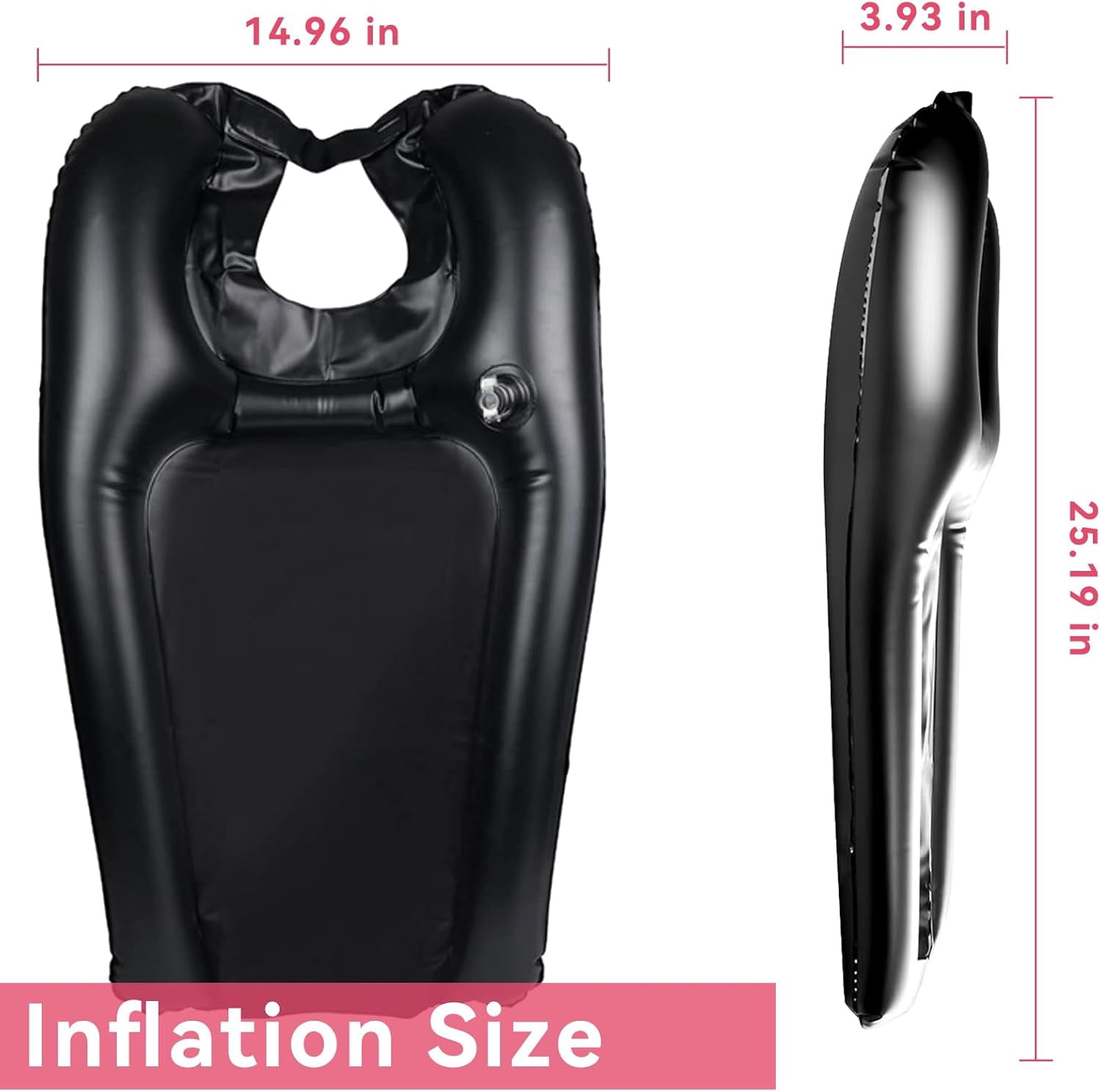 YEHOOM Portable Shampoo Bowl with inflator,Inflatable Hair Washing Basin for Sink at Home,Lightweight Wheelchair Hair Washing Station for for Elderly, Disabled, Pregnant, Bedridden, Handicap