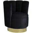 thumbnail image 1 of Chaise d'Appoint Pivotante en Velours Ellis en Velours Noir, 1 of 5