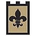 thumbnail image 3 of Solid Black Fleur de Lis on Burlap 18 x 13 Rectangular Double Applique Tab Top Small Garden Flag, 3 of 4