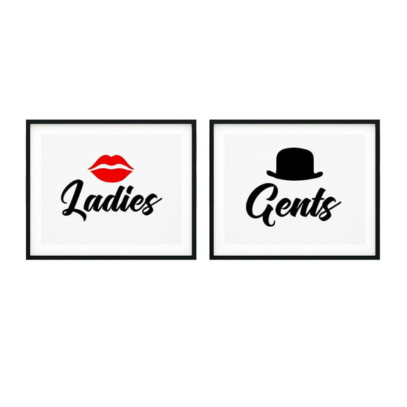 Fun Restroom 11 x 14" Wall Art UNFRAMED Print (2 Pack)