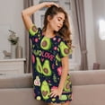 thumbnail image 3 of Kdxio Avocado Love Pattern Womens Short Sleeve Sleepshirt Scoopneck Cute Nightdress Ruffle Comfy Nightgown, 3 of 6