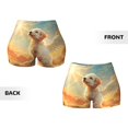 thumbnail image 3 of Sikiie Sunshine Golden Cloud Dog Print Workout Shorts Women Scrunch Butt Gym Shorts Seamless High Waist Tummy Control Yoga Biker Athletic Shorts, 3 of 5