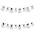 thumbnail image 1 of 2pcs Halloween Garland Banner, Glitter Halloween Banner DIY Hanging Halloween Ghost Decorations for Haunted Houses Doors Party Wall Fireplace, 1 of 5