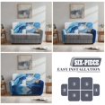 thumbnail image 7 of Jiueut Blue Golden Marble Pattern Recliner Loveseat Slipcover, Wear Resistant Recliner Chair Covers Elastic 2 Seat Couch Protector Soft Furniture Protector with Anti-Slip Edges, 7 of 7