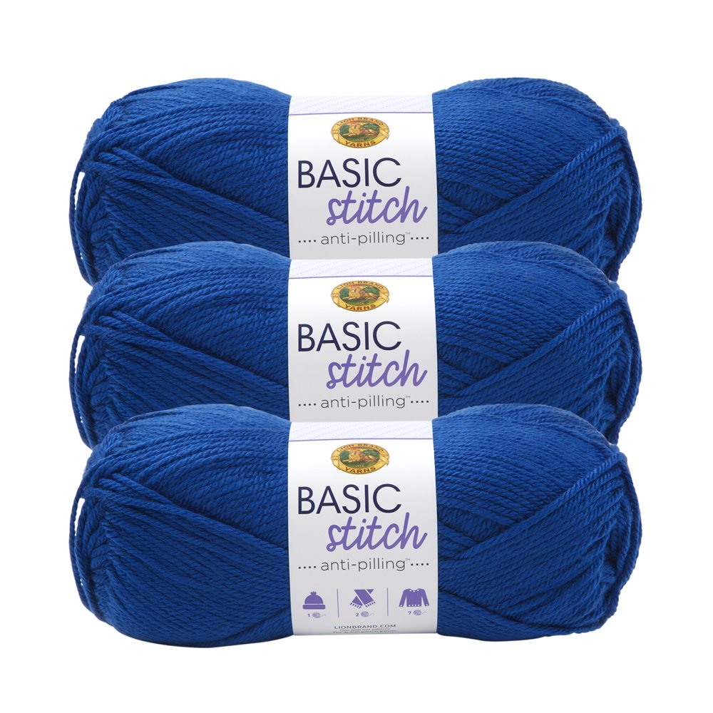 Lion Brand Yarn Basic Stitch Anti Pilling Royal Blue Anti Pilling