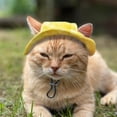 thumbnail image 6 of Minzimin Pet Hat with Ear Holes Sunscreen Cap, Adjustable String Dog Cat Summer Sun Hat,Cat Dog Bucket Hat for Birthday Party Costume Decoration Outdoor Hiking, 6 of 7