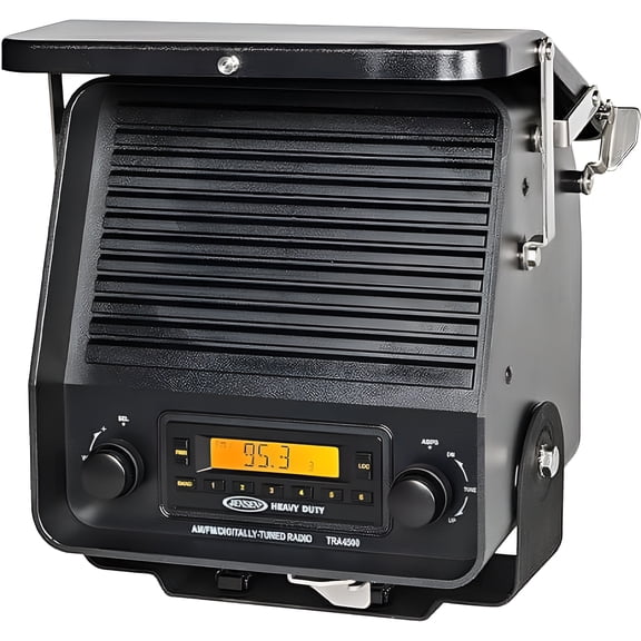 Jensen 12V Heavy Duty Radio and Speaker Self-contained Fender Mount, ABS Black