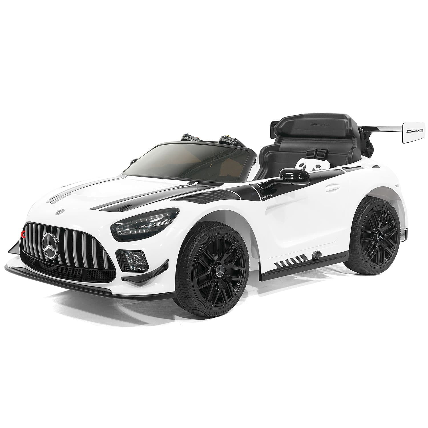 Mercedes AMG GT3 EVO 12V Kids Ride-On Car with R/C Parental Remote (White)