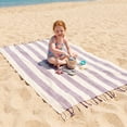 thumbnail image 6 of Unique Bargains Stripe Absorbent Quick Dry Beach Towel 2 Pack Purple 71"x40", 6 of 8