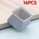 thumbnail image 3 of 32 Piezas Tapas de Patas de Silla Protector de Piso de Silicona Cuadrado Tapas de Pies de Mesa Muebles Almohadillas de Silla Inferior Antideslizante-Gris, 3 of 7