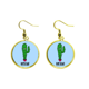 thumbnail image 1 of Hola cactus Ear Dangle Golden Drop Earring Jewelry Mujer Unbranded M, 1 of 3