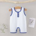 thumbnail image 5 of CAUYDY 3 6 9 Months 1T 2T Preemie Girls Clothing Newborn Short Sleeved Loungewear for Boys Baby Spring Summer Bodysuit Infant Romper Sizes 6-12 Months,Blue, 5 of 9
