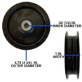 thumbnail image 2 of Proven Part Flat Idler Pulley Fits Hustler 605512, 603986, Raptor, Raptor SD, 2 of 7