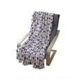thumbnail image 4 of Ghost Soft Flannel Fleece Throw Blanket, Halloween Party Themed Pattern with Owl and Spider Webs on White, Cozy Plush for Indoor and Outdoor Use, 60" x 80", Purple Orange and White, by Ambesonne, 4 of 6