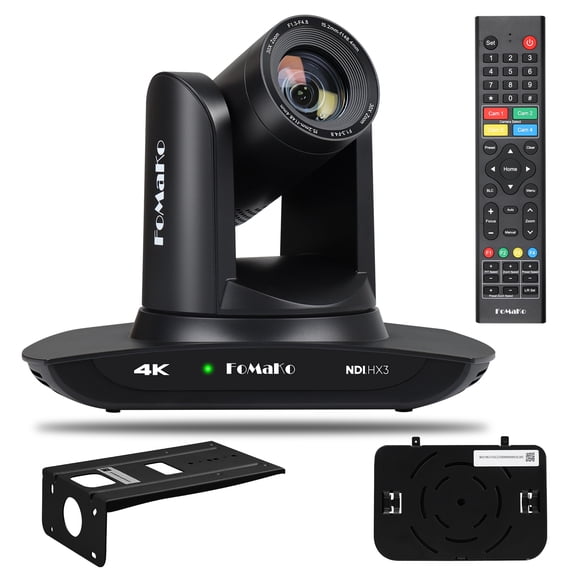 FoMaKo 4K 30x NDI PTZ Camera,30x Optical Zoom, AI Auto-Tracking Gen 3, 3G-SDI IP USB3.0 HDMI PTZ Camera for Church Services Worship Education (NDI 6 & NDI HX3 Certified) K30NS,Black Color