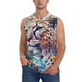 thumbnail image 2 of Picia Vibrant Leopard In Flowers mens Cotton Tank Undershirts , Moisture-wicking Ribbed Tanks, Lightweight Cotton Tank Undershirts-Small, 2 of 8