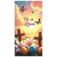 thumbnail image 3 of He is Risen Floral Cross Easter Celebration Banner Church Decor Spring Religious Backdrop Christian Event Decoration Resurrection Sunday, 3 of 4