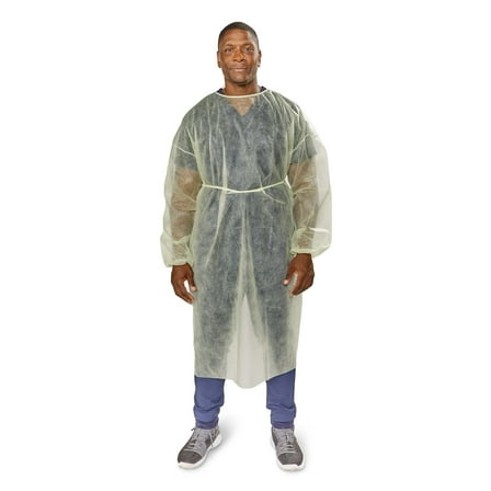 McKesson Disposable Polypropylene Protective Procedure Gown Yellow X-Large 10 per Bag