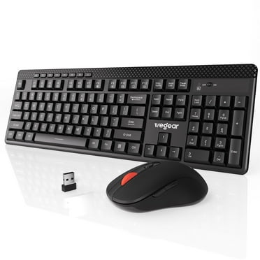 Silent Wireless Keyboard and Mouse Combo,2.4 GHz 104 Full Size Keyboard , 8 Multimedia Keys, 6-Button Mouse,Portable for Windows,Mac Os,Desktop,Laptop,PC