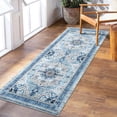 thumbnail image 2 of ZACOO 2' x 6' Machine Washable Runner Rug Traditional Area Rugs Carpet Farmhouse Foldable Accent Rug for Hallway Kitchen, Blue, 2 of 8