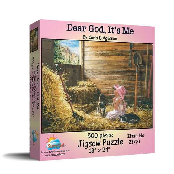 SUNSOUT INC - Dear God It's Me - 500 pc Jigsaw Puzzle by Artist: Carla D'Aguanno - Finished Size 18" x 24" - MPN# 21721