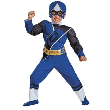 Toddler Boys Power Rangers Ninja Steel Blue Ranger Muscle