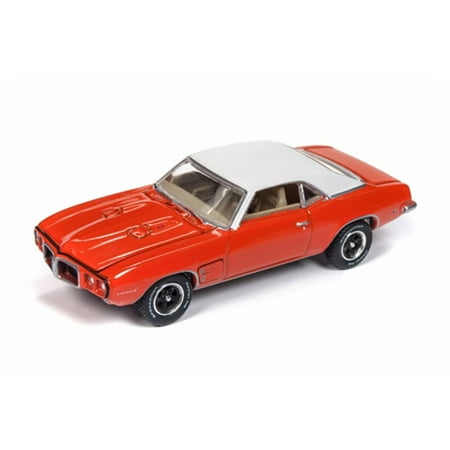 1969 Firebird - 1969 Pontiac Firebird, Red with white - Auto World AWSP018/24A - 1/64 scale Diecast Model Toy Car