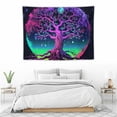 thumbnail image 3 of GOSMITH  Tree of Life Tapestry Trippy Sun and Moon Tapestry UV Reactive Galaxy Space Tapestries Aesthetic Glow in The Dark, Black Light Tapestry for Bedroom(40x30inches), 3 of 7